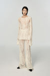 SWAYING/KNIT wool hollow pullover SW23AW1T46 white